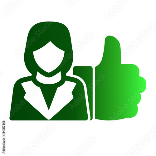 Thumbs Up Review Like Rating Icon from Curriculum Vitae Icon Collection (Glyph Gradient style)