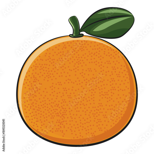 cute orange, happy mandarin fruit cartoon vector illustration, work of hand drawn
