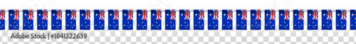 Vector party flags decoration for Australia Day, 26th January isolated on transparent background.