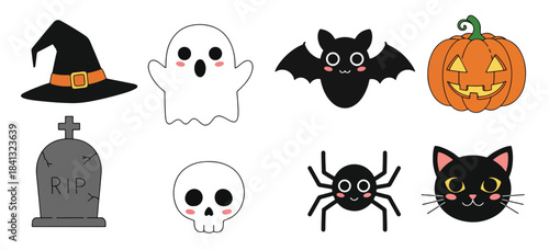 cute halloween icons collection for spooky season 