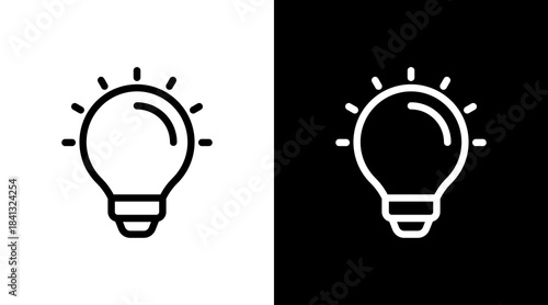 Lightbulb With Icon Set Design