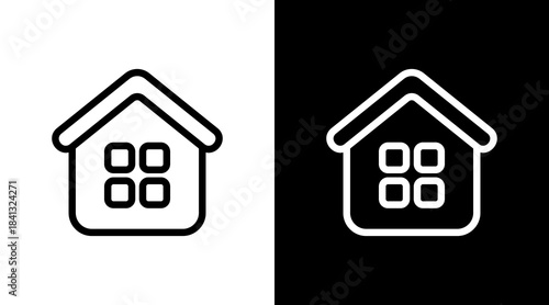 Home With Icon Set Design