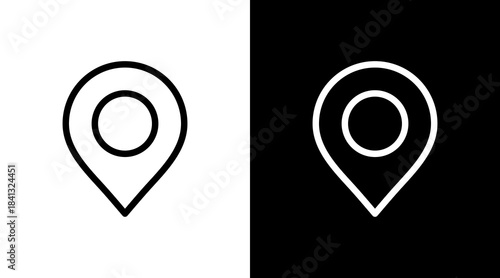 Location With Icon Set Design