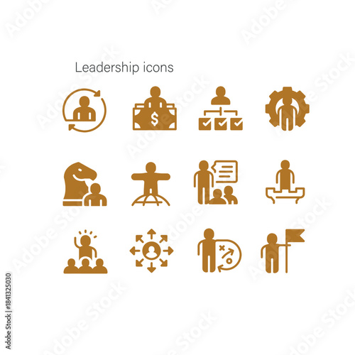 set of Leadership icon vector symbol , teamwork symbol