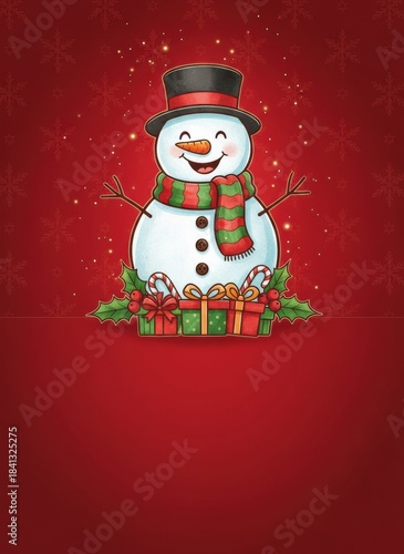  Christmas greeting invitation card, holidays, cute santa, illustration message card