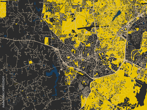 Chapel Hill, North Carolina – minimalist flat city map
