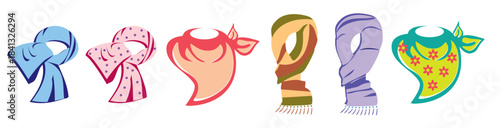 colorful neck scarf vectors 