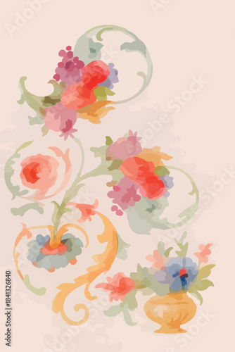 Adobe Illustrator Artwork allover floral design for printing