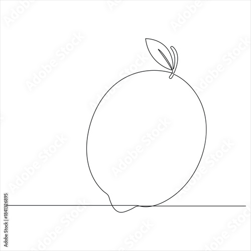 Lemon fruit continuous oneline drawing vector illustration