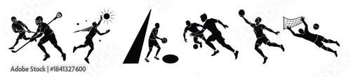 dynamic action sports silhouettes diverse athletes