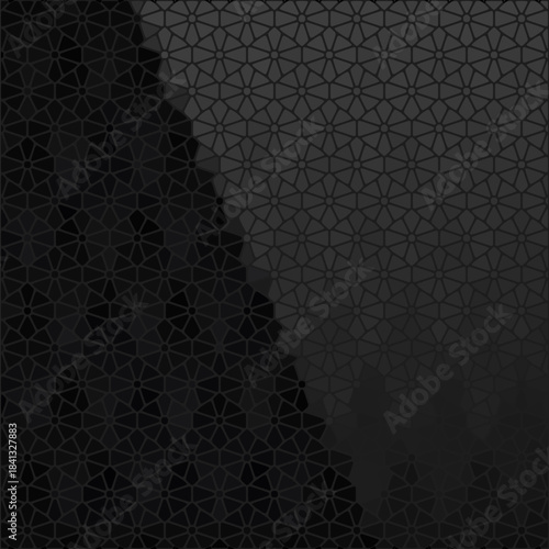 Black background in polygonal style. Mosaic. Pebbles. Vector background. eps 10
