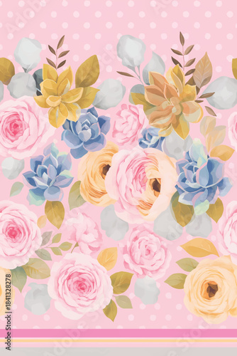 Adobe Illustrator Artwork allover floral design for printing