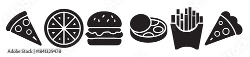 food and fast food silhouettes for restaurant and menu design