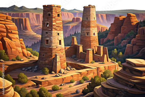 Hovenweep’s stone towers stand along canyon edges, showcasing the architectural sophistication of ancient Pueblo cultures who built multi-story structures using shaped rock blocks