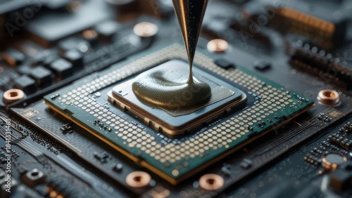 Applying Thermal Paste to a Computer CPU for Better Heat Dissipation.