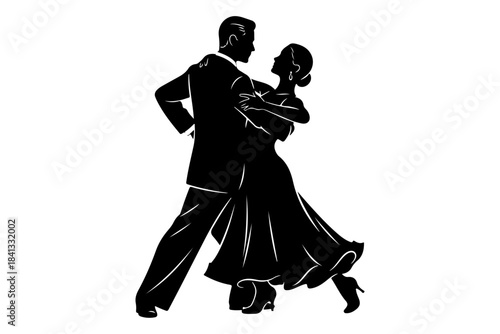 silhouette of a dancing couple