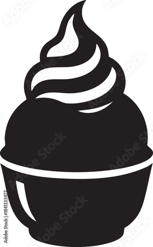 Soft Serve Ice Cream Sundae in Bowl Icon