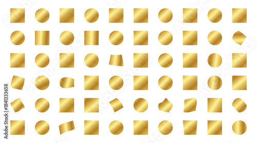 Dense Falling Golden Confetti Background with Stars and Ribbons