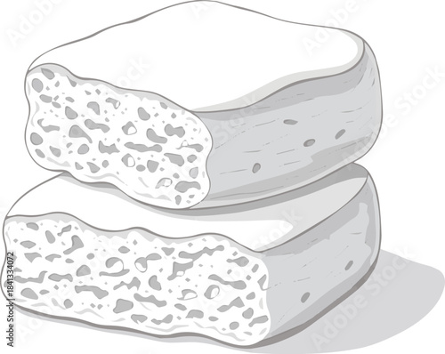 Create a kinds of deferent realistic Three soft white marshmallows are gently stacked together in a delightful arrangement various uses. vector art with white background.