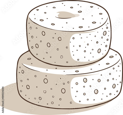 Create a kinds of deferent realistic Three soft white marshmallows are gently stacked together in a delightful arrangement various uses. vector art with white background.