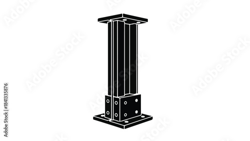 Black metal industrial column pillar structure architecture construction element hardware