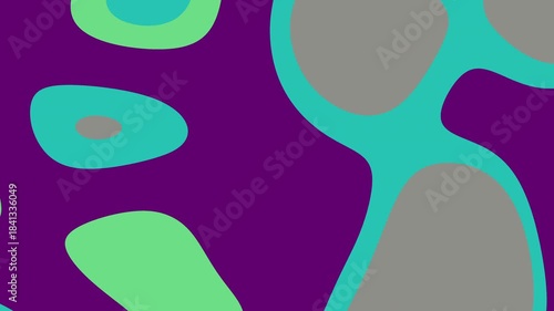 Suitable for vibrant design projects, fabric prints or background textures. A unique blend of purple, green, and gray abstract shapes.