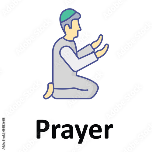 Prayer Vector icon which can easily modify or edit
