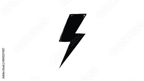 Electric lightning bolt symbol icon black and white energetic power concept