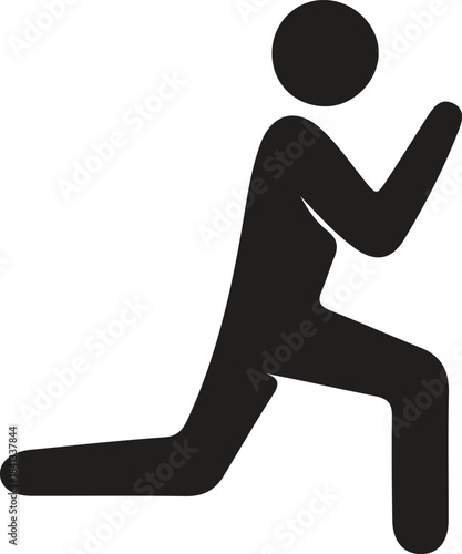 Lunge Exercise Icon Silhouette