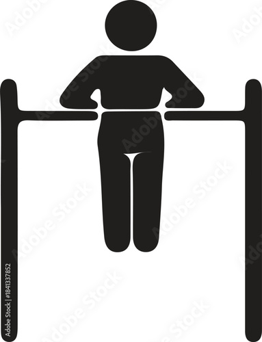 Parallel Bar Dips Icon Silhouette