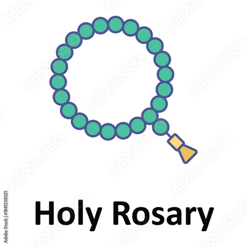 Holy Rosary Vector icon which can easily modify or edit