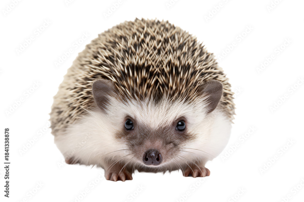 Fototapeta premium Cute hedgehog with spiky fur looking directly at the camera
