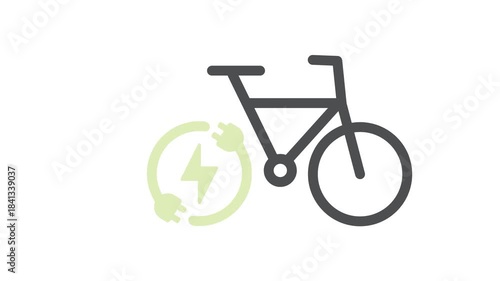Eco electric bicycle, e-bike charge sign, video.