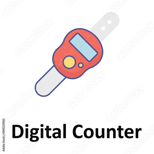 Digital Counter Vector icon which can easily modify or edit
