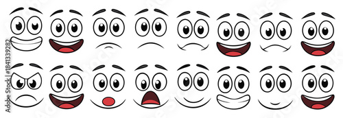 cartoon faces with different expressions 