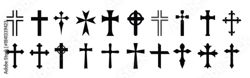 christian crosses vector icon set the cross is a symbol of 
