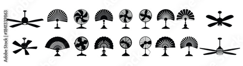 ceiling fan silhouette clipart bundle 