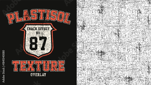 Vector grunge plastisol texture. Distressed, cracked overlay for vintage effects. Perfect for t-shirt graphics.
