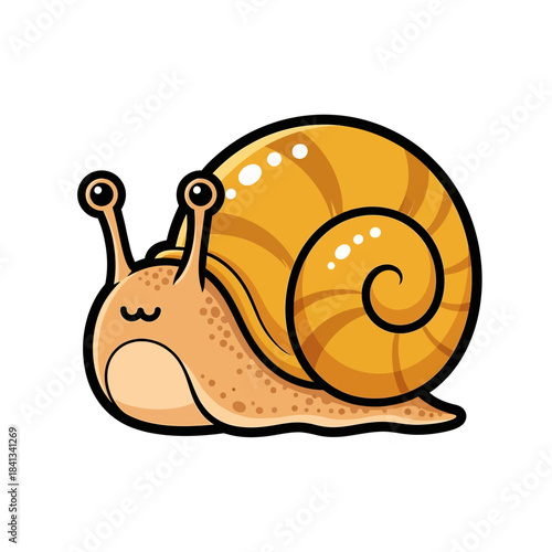 set 2 shelled animal popular kawaii illustration golden snail