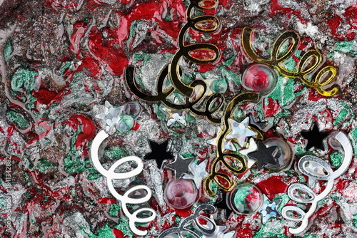 Sfondo multicolore con nastri e stelle