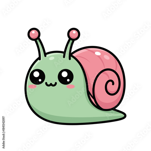 set 2 shelled animal popular kawaii illustration snail