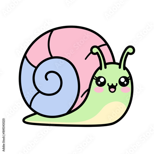 set 2 shelled animal popular kawaii illustration snail