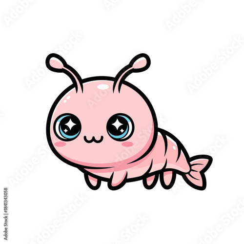 set 3 shelled animal popular kawaii illustration krill