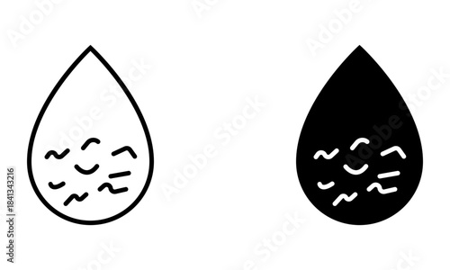 contaminated water droplet with bacteria icon vector