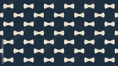 Elegant Bow Tie Pattern Background - Sophisticated Navy & Beige Design
