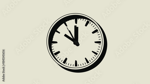 Analog Clock Face Icon: Time Management, Deadline, Urgency Symbol
