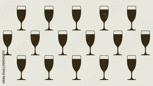 Festive Champagne Flutes Pattern. Drinks, Party & Celebration Background.