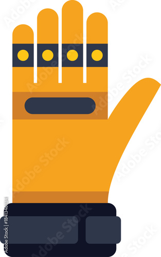 Close up of a protective glove, emphasizing workplace safety and hand protection in industrial settings