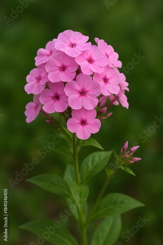 pink phlox cluster in garden
