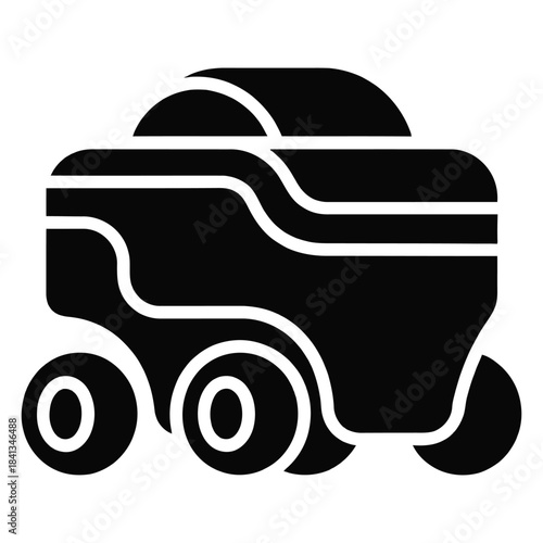 Autonomous robot car concept icon self driving vehicle futuristic technology for smart transportation and artificial intelligence